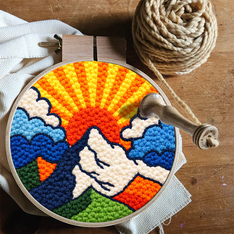 Vibrant Sunset Mountain Punch Needle Kit – New-edition Creative Diy | Fresh-concept Decor Piece - image 9