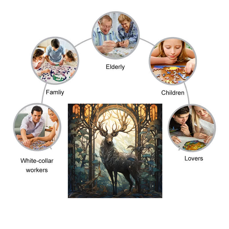 Mysterious Deer - Wooden Jigsaw Puzzle