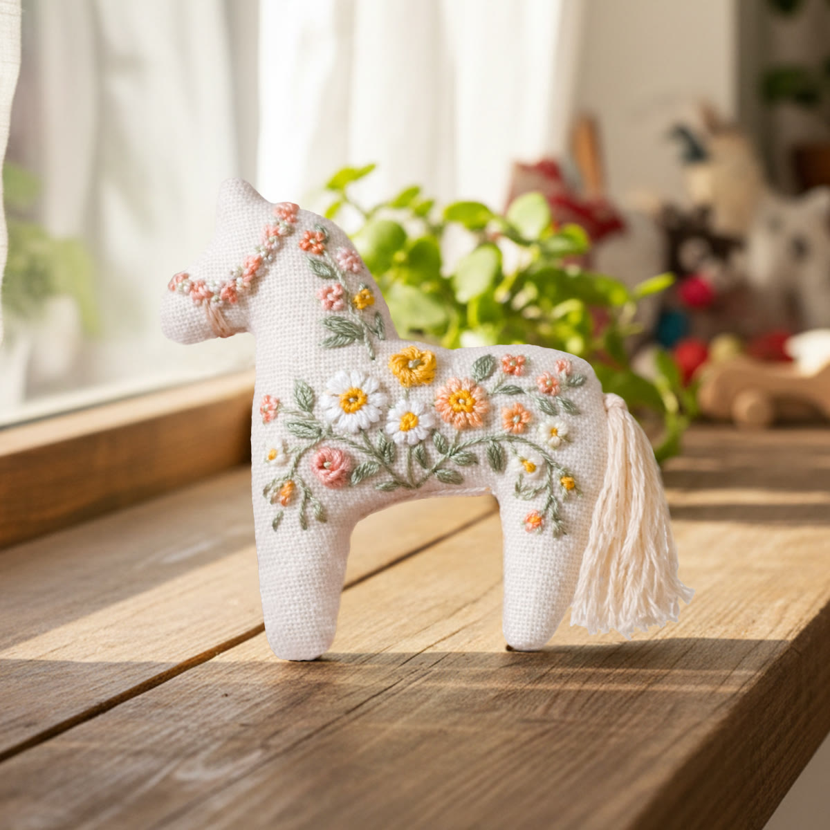 Rubbyoo Horse Embroidery Kit - Floral Patten | New Year Car Pendant | Diy Gift For Her - image 5