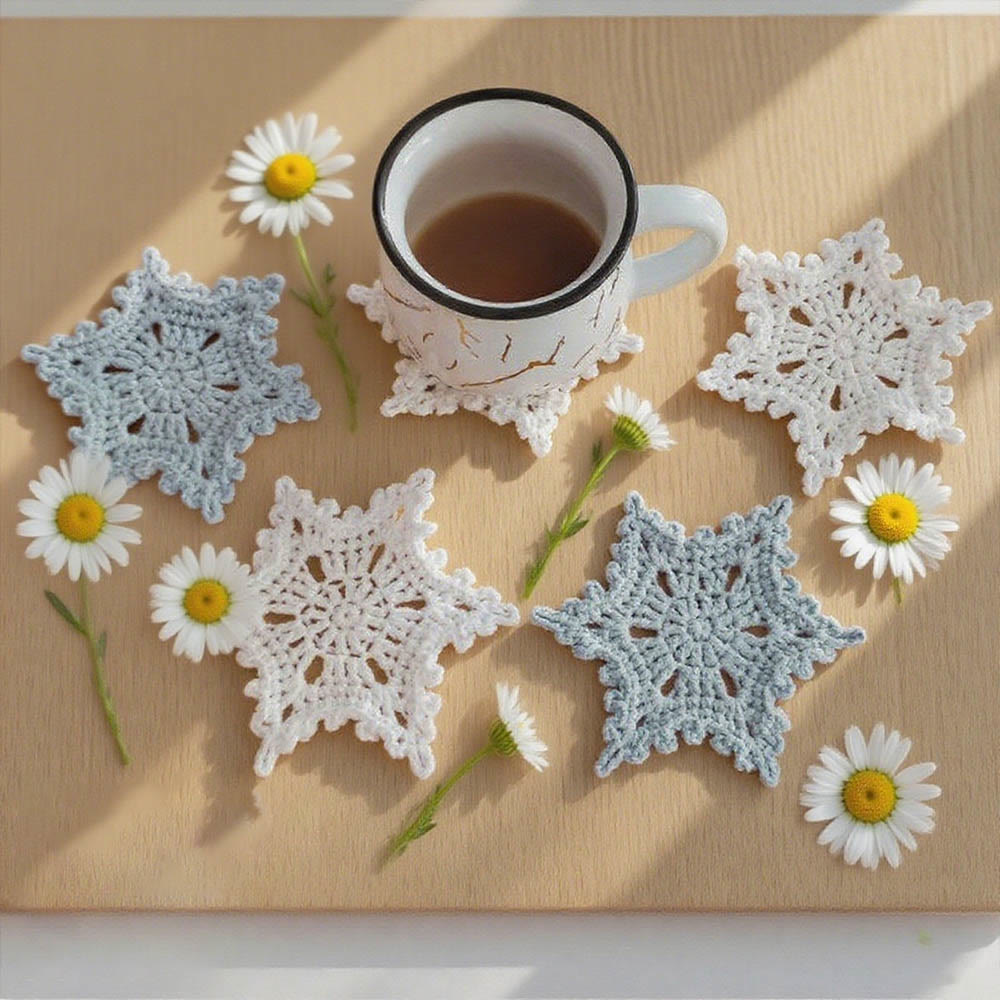 Diy Handmade Snowflake Coaster Crochet Kit - Holiday Table Decor | Unique Christmas Decorations - image 3