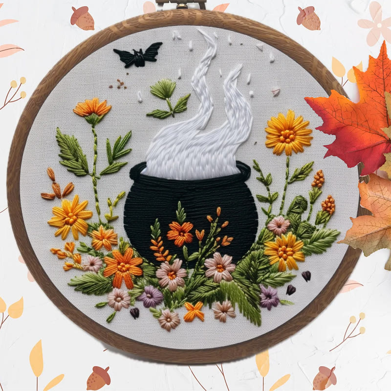 Rubbyoo Embroidery Kit - Magical Cauldron | Personalized Halloween Ornament | Beginner Halloween Handicraft - image 4