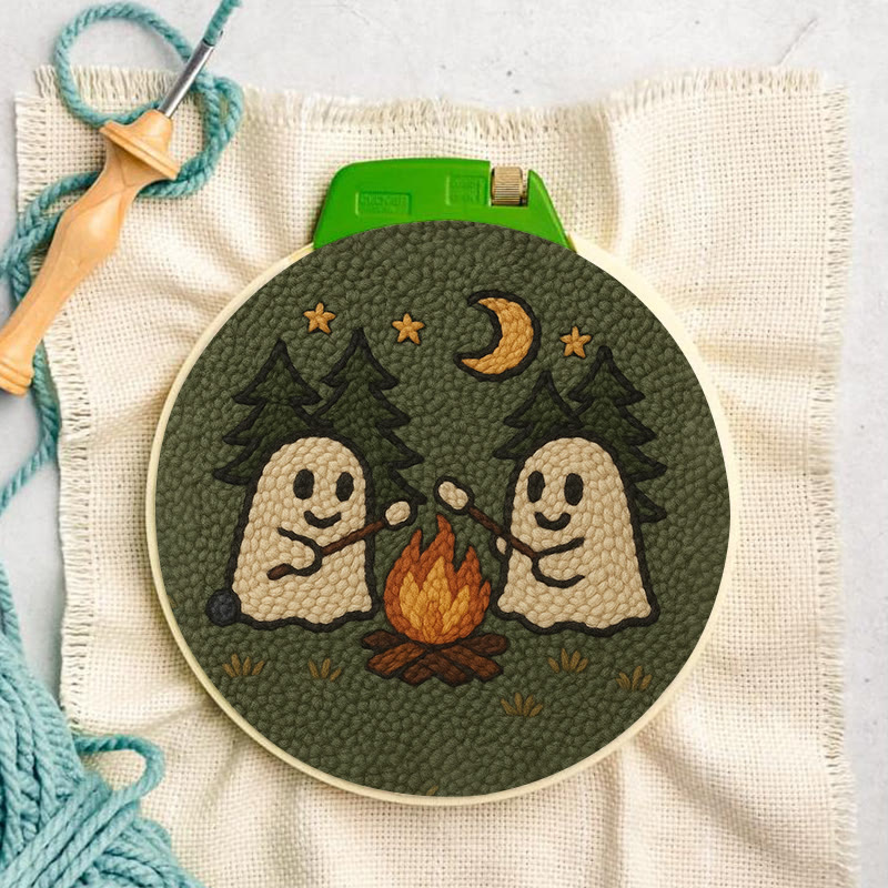 Campfire Ghost Punch Needle Kit - Spooky Halloween Coaster | Beginner Friendly Craft  - image 10