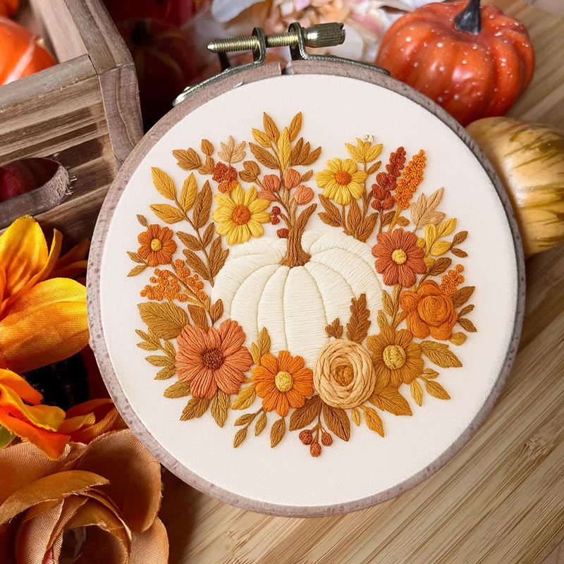 Rubbyoo Embroidery Kit - Autumn Pumpkin |  Perfect  Fall Craft | Halloween Decor Project - image 5