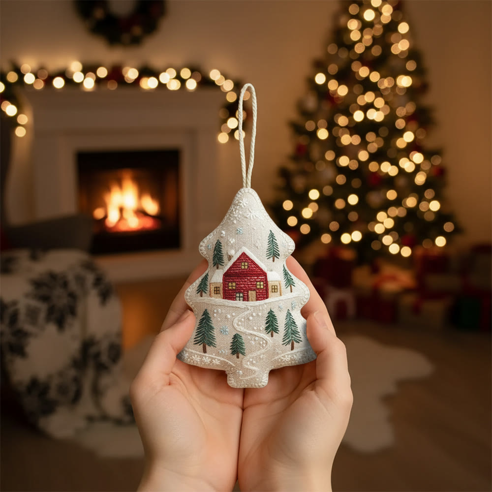 Rubbyoo Tree-shaped Embroidery Kit - Snowy House | Diy Christmas Gift | Perfect Home Decor - image 3