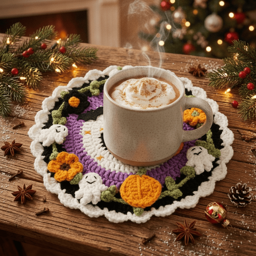 Rubbyoo Charming Holiday Coasters - Lovely Festive Crochet Art | Cozy Seasonal Table Decor - image 6