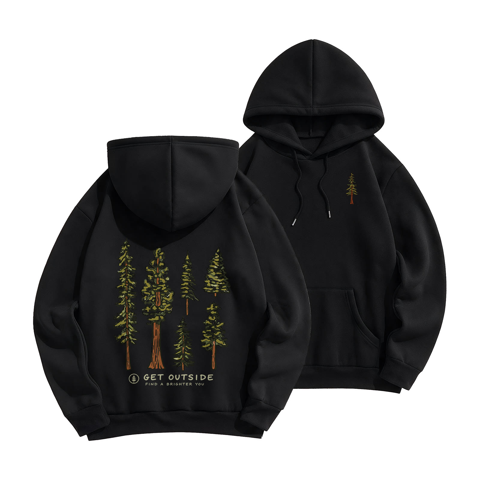 Rubbyoo Find A Brighter You Unisex Hoodie  - Black - 2XL - image 16