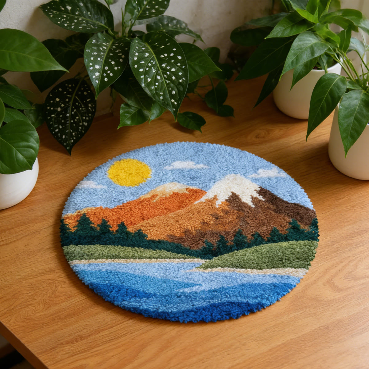 Rubbyoo Latch Hook Rug Kit - Sunset Mountain | Diy Craft For Home Decor | Creative Yarn Craft - image 7
