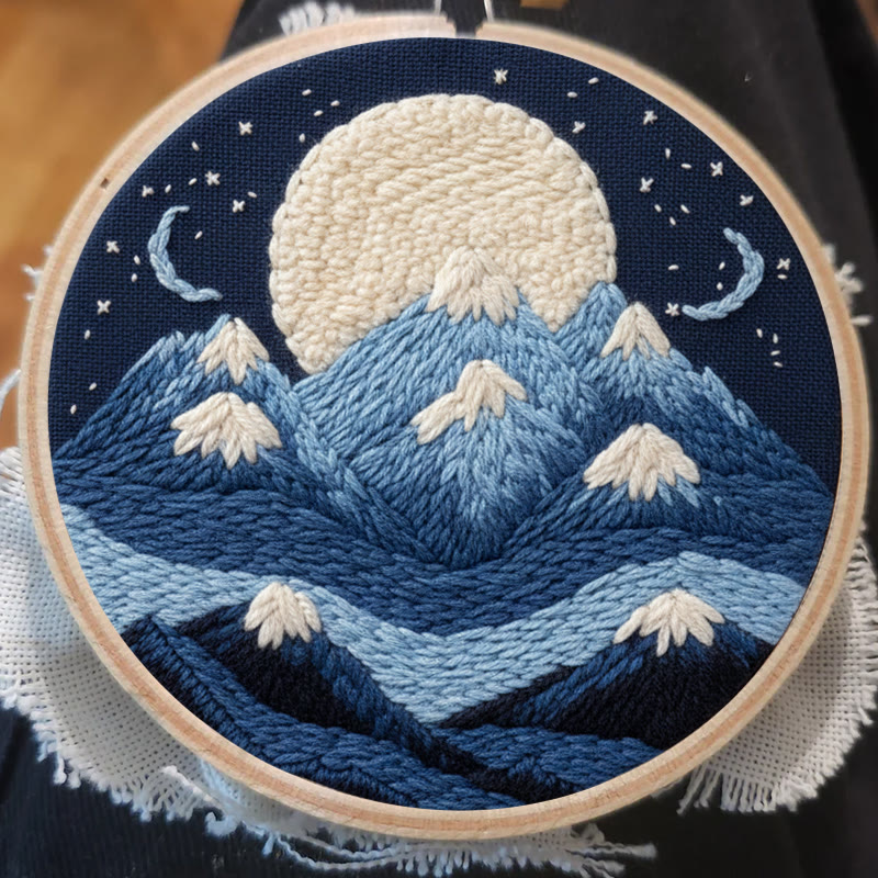 Moonlit Mountain Range Punch Needle Kit – Novice-friendly Diy | Elegant Wall Decor - image 9