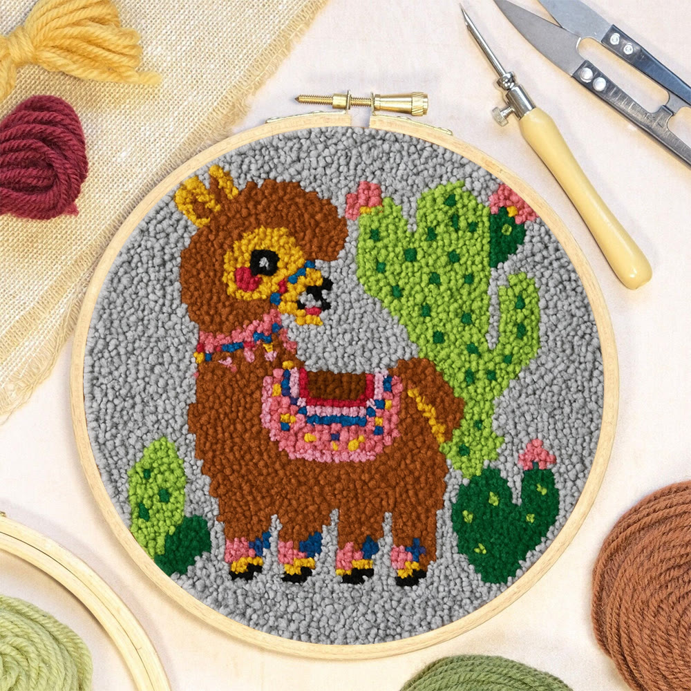 Alpaca Cactus Punch Needle Kit - Handcrafted Art | Boho-Themed Gift - image 5