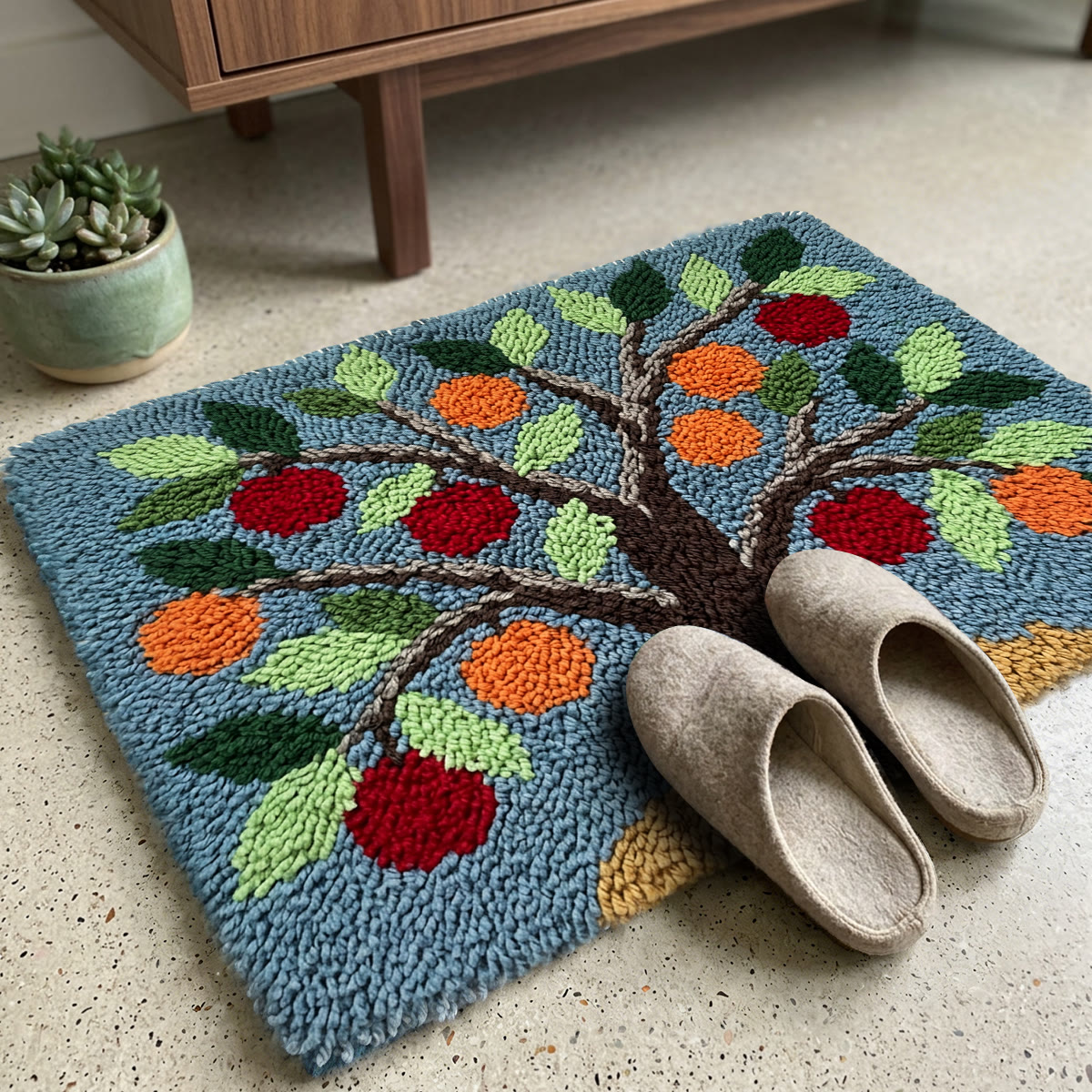 Rubbyoo Latch Hook Rug Kit - Colourful Tree | Diy Housewarming Craft | Handmade Room Carpet - image 6