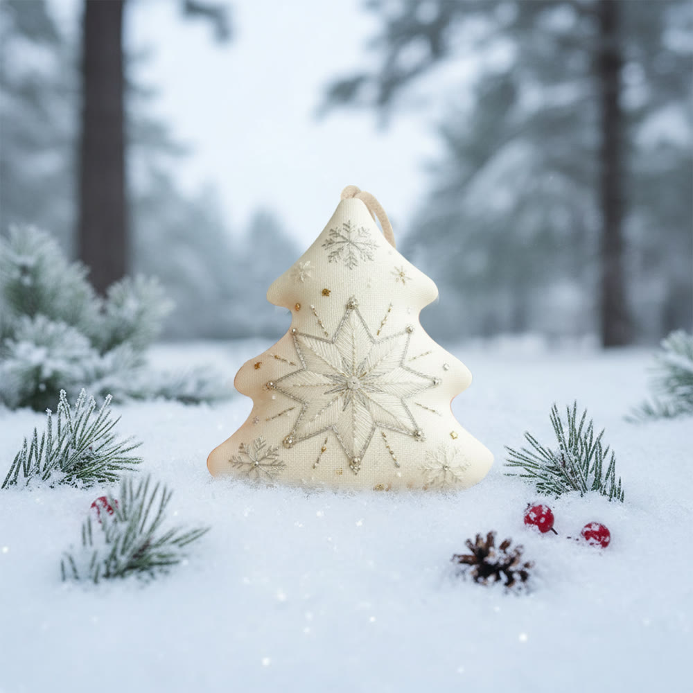 Rubbyoo Tree-shaped Embroidery Kit - Snowflake | Christmas Wall Decoration | Diy Winter Art - image 8