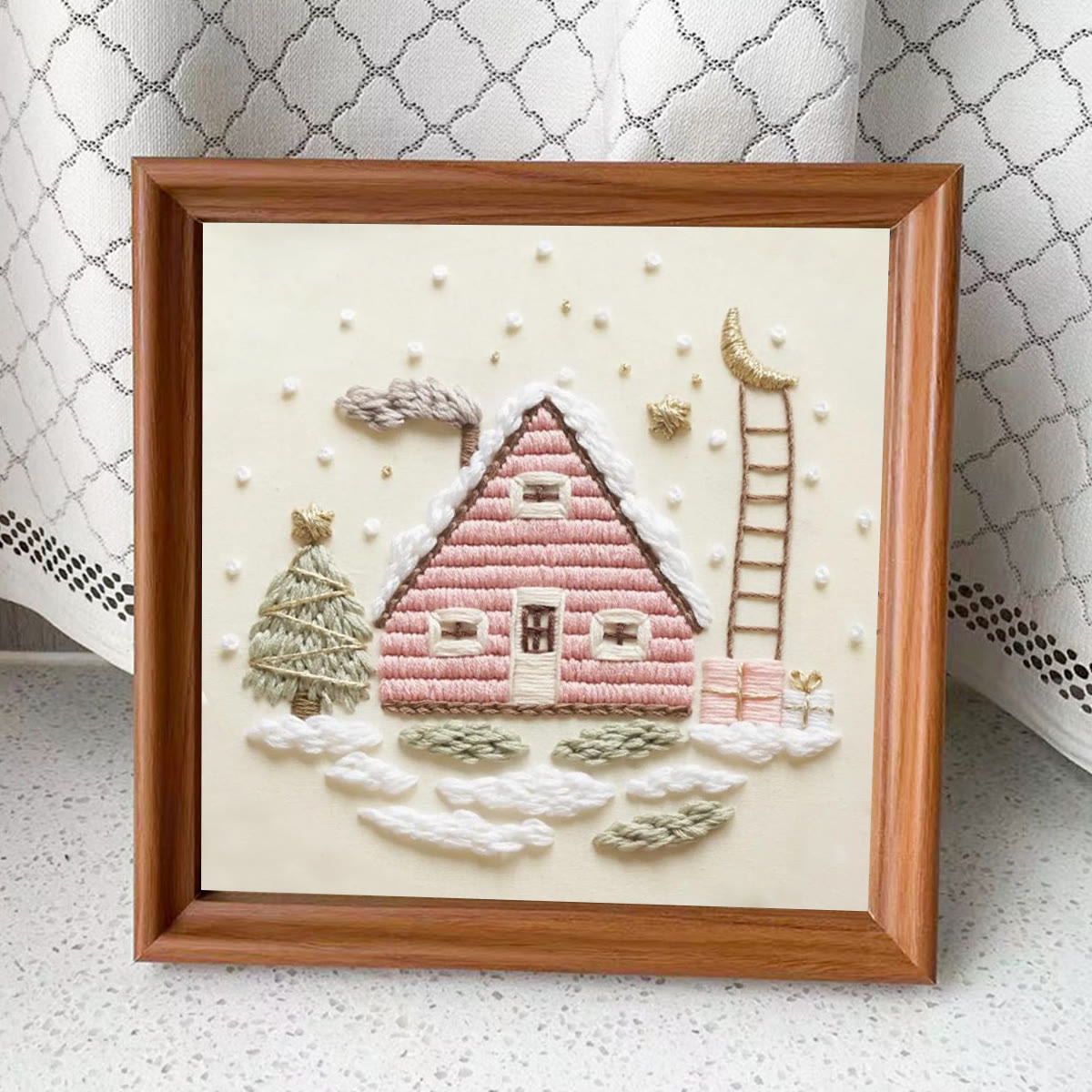 Rubbyoo Embroidery Kit - Christmas Eve | Diy Beginner Project | Christmas Decorative Craft  - Embroidery Kit Plus An Extra Frame - image 13