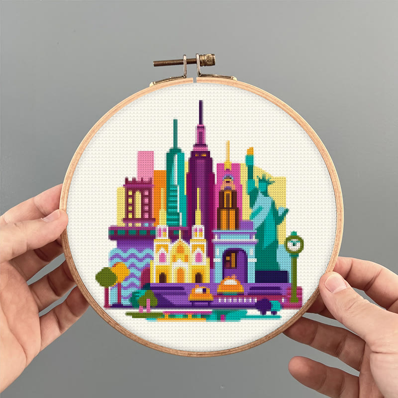  Cross Stitch Kit - Skyscrapers | Fashionable Home Decor | Beginner Stitch Craft - image 3