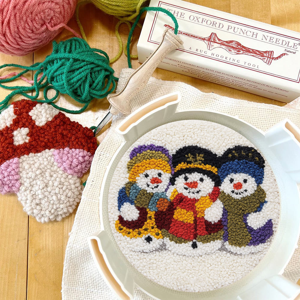 Snowman Trio Punch Needle Kit - Diy Christmas Craft | Charming Handmade Holiday Wall Decor - image 10
