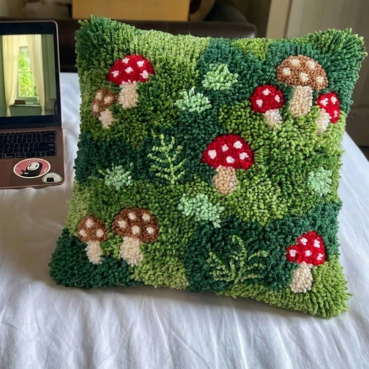 Rubbyoo Latch Hook Pillow Kit - Mushroom Ferns | Creative Home Decoration | Perfect Gifts For Nature Lovers  - image 5