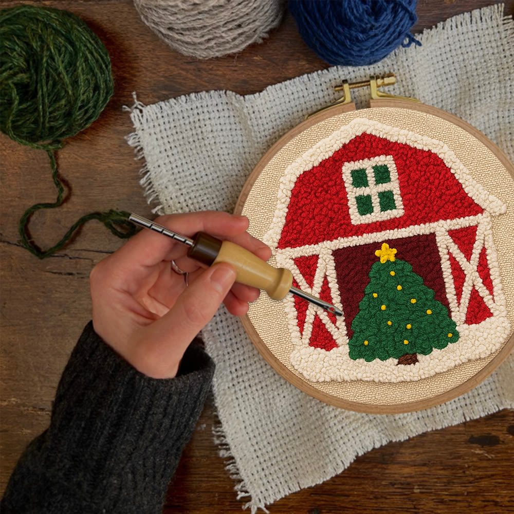 Christmas House Punch Needle Kit - Personalized Holiday Ornament | Home Hanging Art - image 5