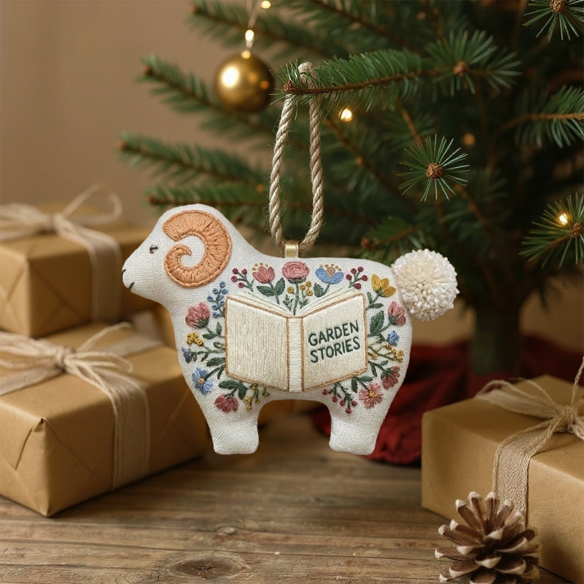 Rubbyoo Lamb-shaped Embroidery Kit - Garden Stories | Diy Animal Hanging Craft | Perfect Birthday Gift For Kid - image 5