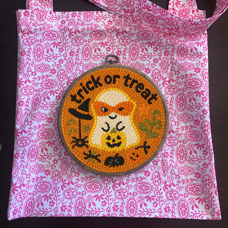 Naughty Ghost Punch Needle Kit - Creative Holiday Handicraft | Personalized Halloween Decor - image 11