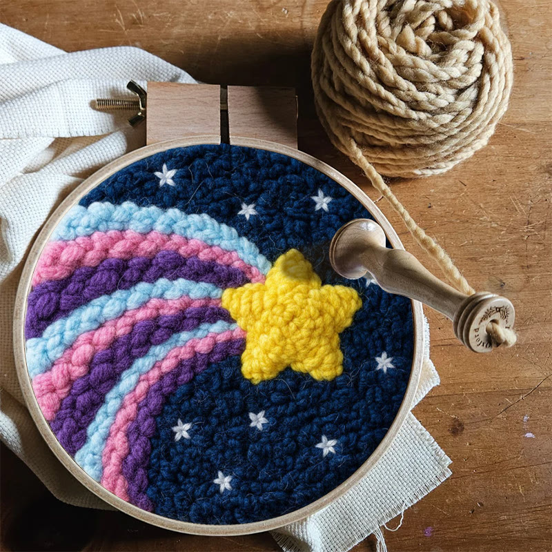 Shooting Star Rainbow Punch Needle Kit - Playful Craft | Magical Home Touch - image 8