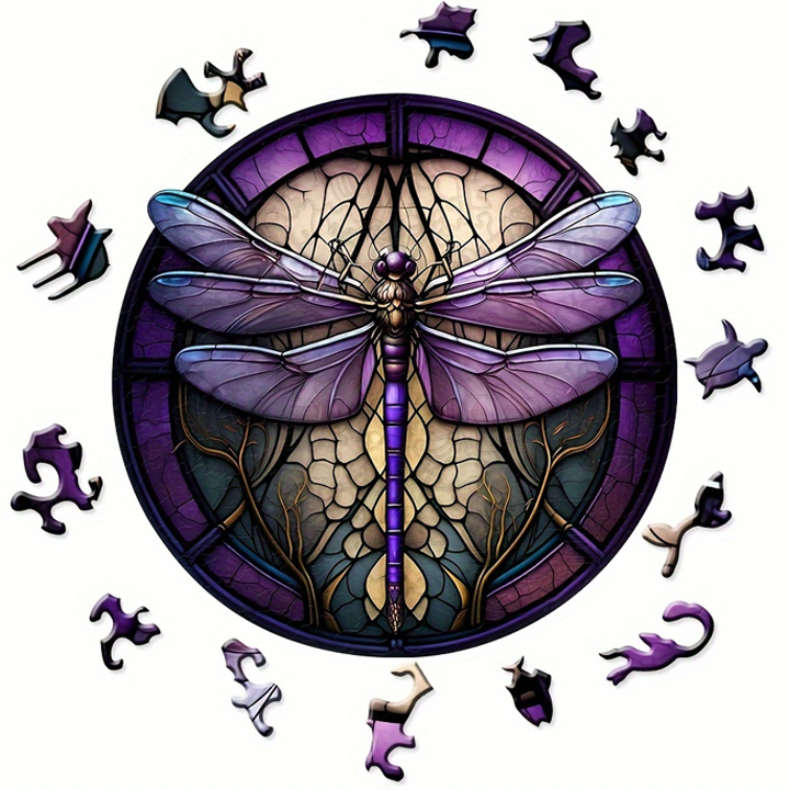 Dragonfly Outside The Window - Wooden Jigsaw Puzzle