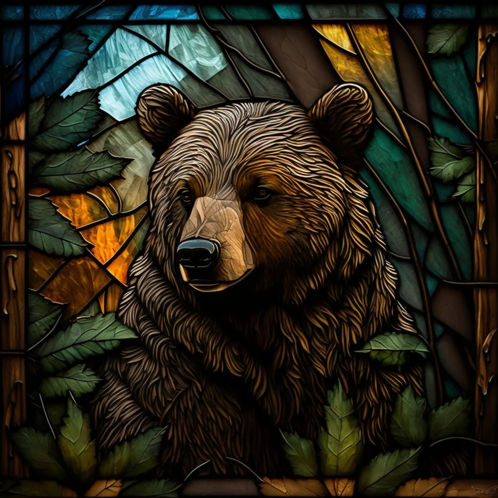 Black Bear In Forest - Wooden Jigsaw Puzzle