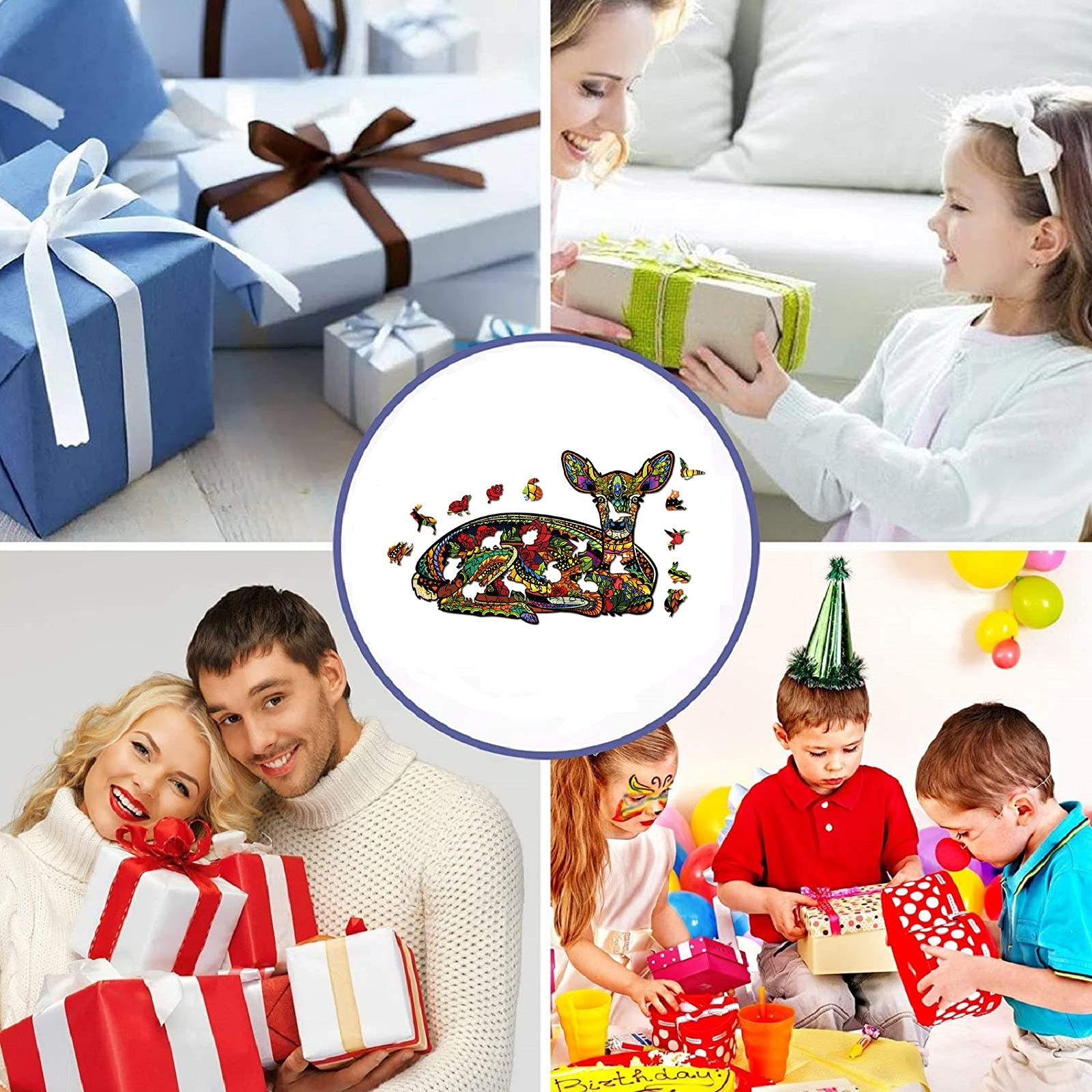 Colourful Sika Deer - Wooden Jigsaw Puzzle