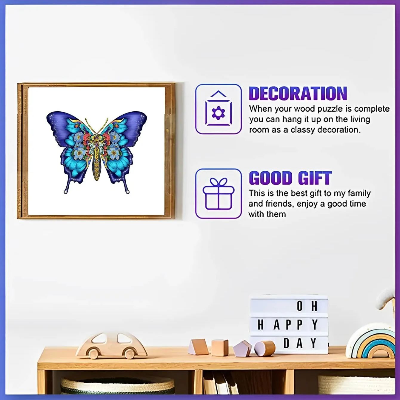 Magnificent Butterfly - Wooden Jigsaw Puzzle