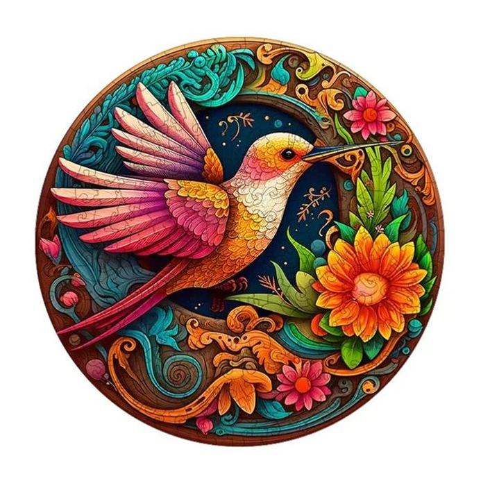 Hummingbird Disc - Wooden Jigsaw Puzzles