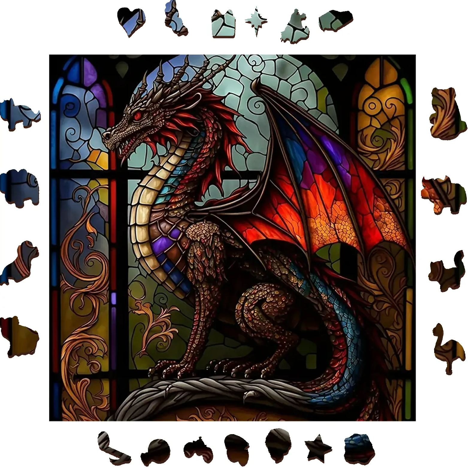 Dark Dragon - Wooden Jigsaw Puzzle