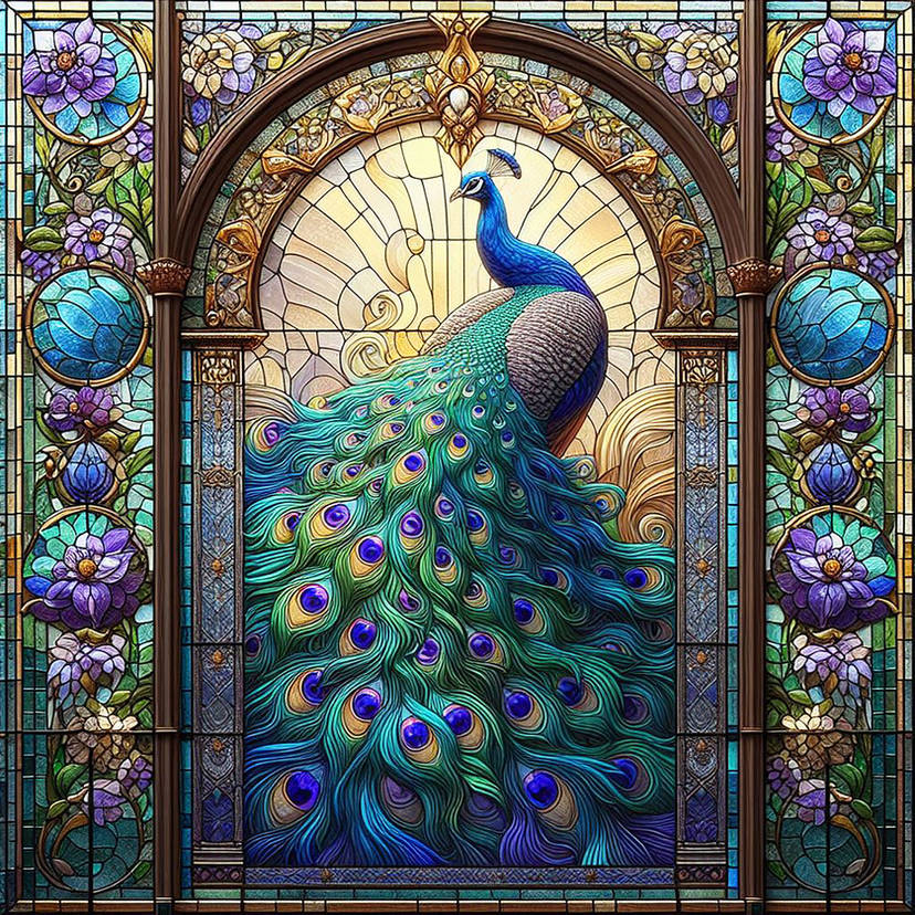 Emerald Jewel-like Green Peacock - Wooden Jigsaw Puzzle