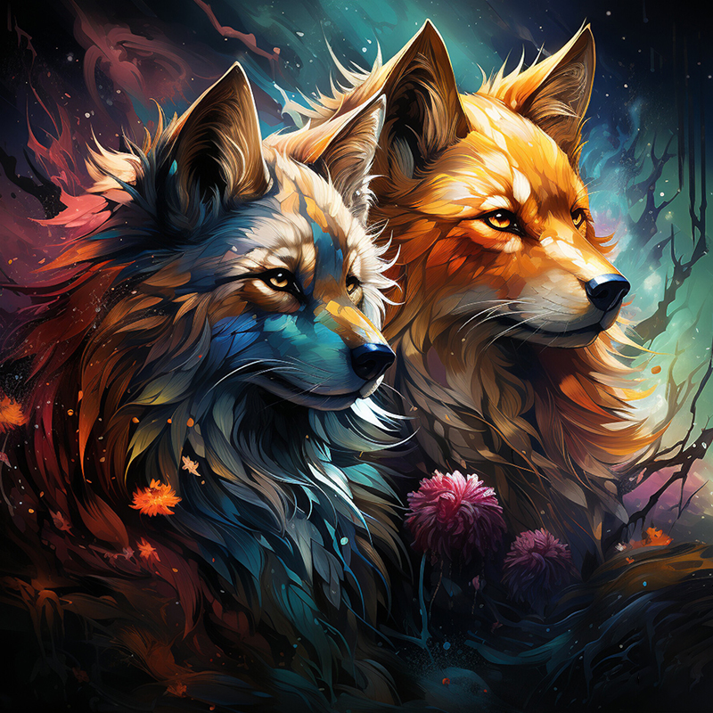 Mother and Father Wolf  - Wooden Jigsaw Puzzle