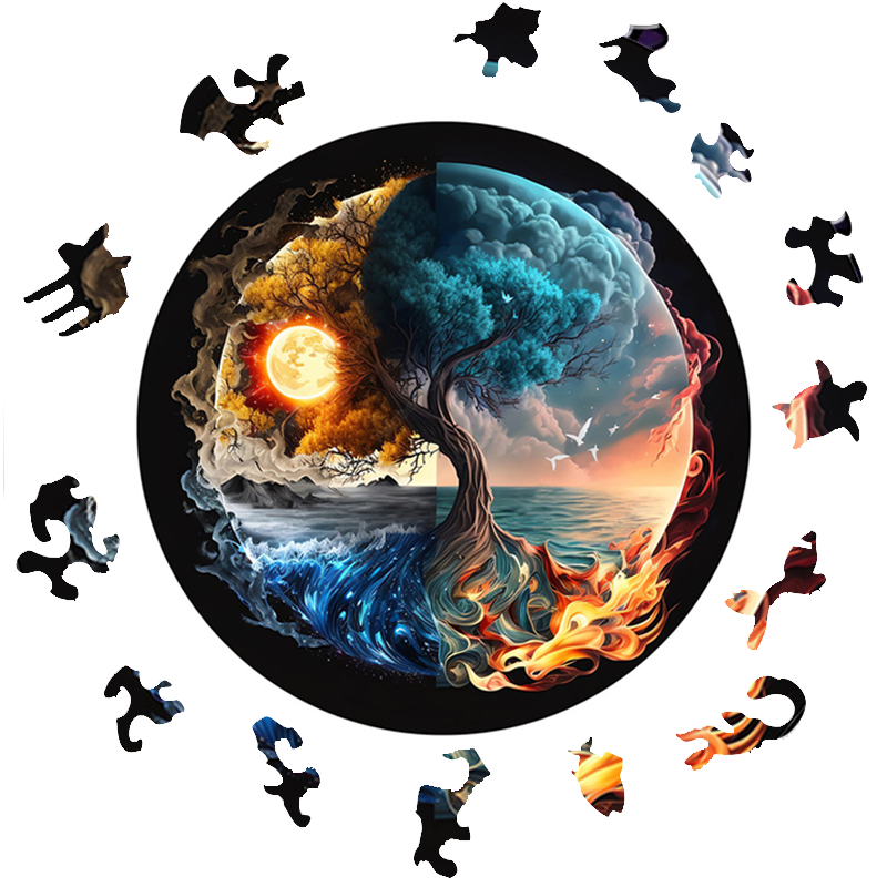 Yin-yang Tree - Wooden Jigsaw Puzzles