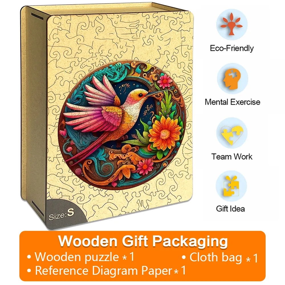 Hummingbird Disc - Wooden Jigsaw Puzzles