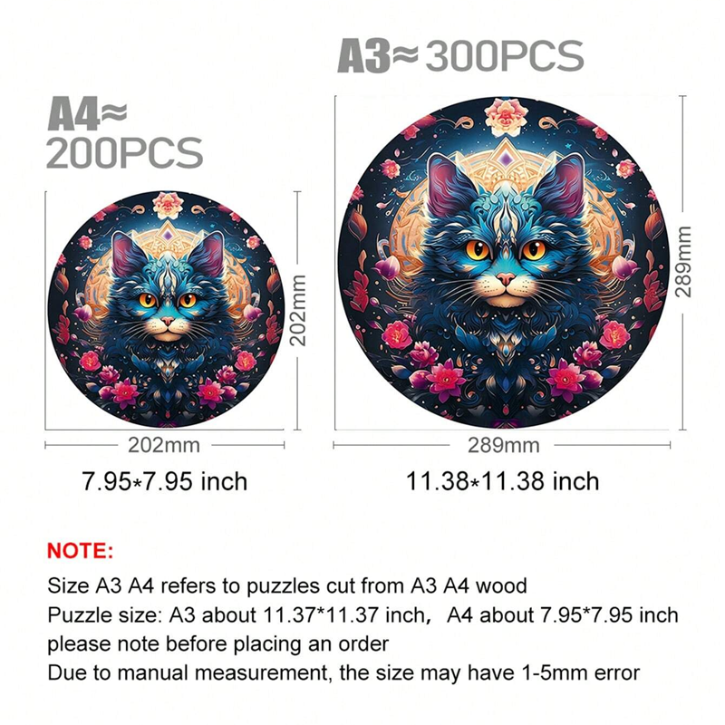 Block Mysterious Cat - Wooden Jigsaw Puzzle