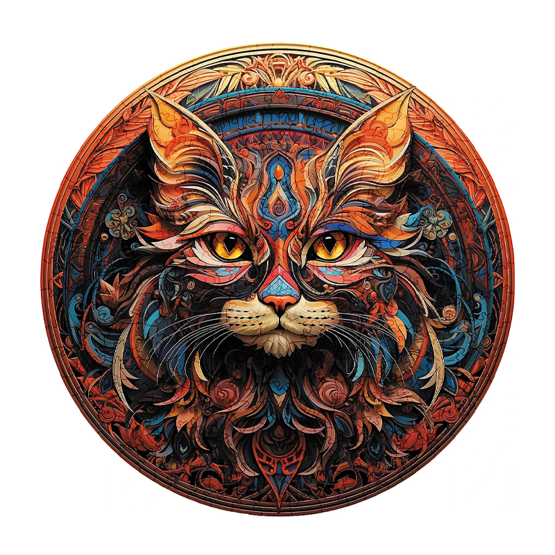 Mysterious Cat - Wooden Jigsaw Puzzle