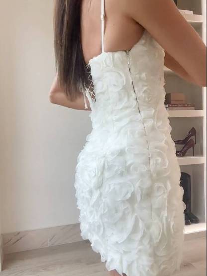 Floral-Applique Corset Mini Dress