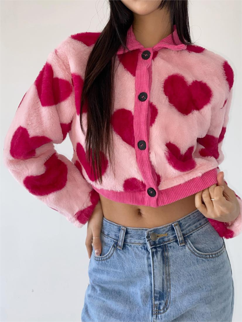 Pink Love Plush Cardigan