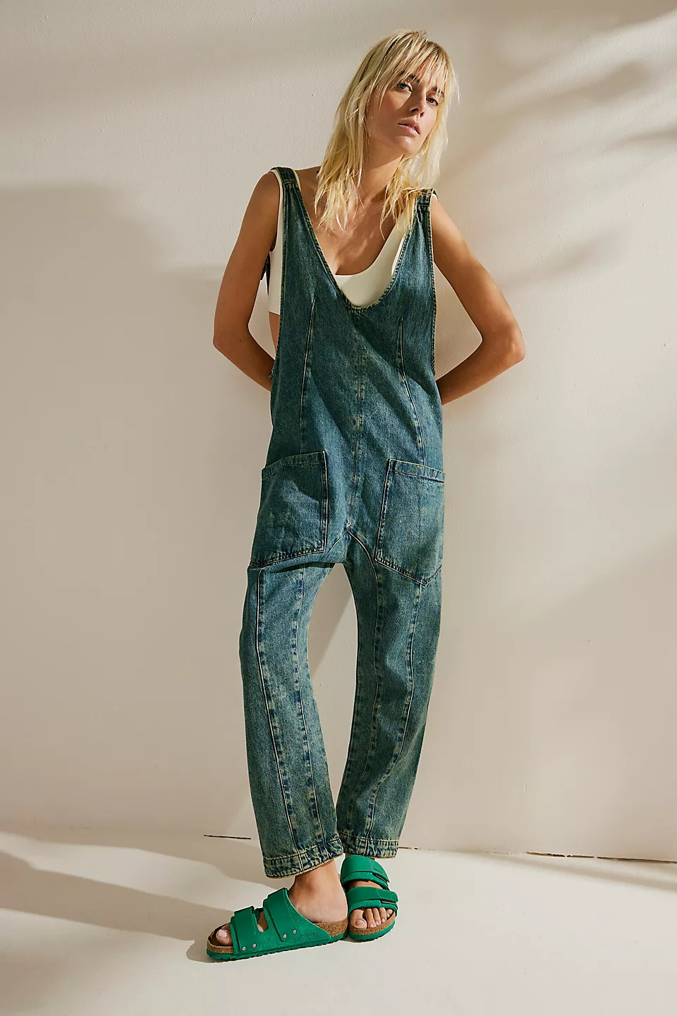 Denim Jumpsuit With Pockets (Buy 2 Free Shipping)