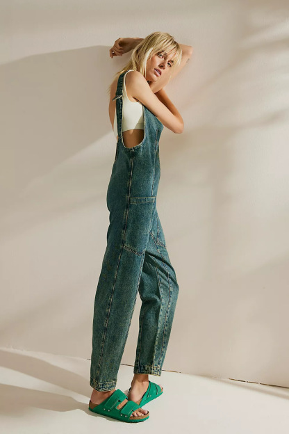 Denim Jumpsuit With Pockets (Buy 2 Free Shipping)
