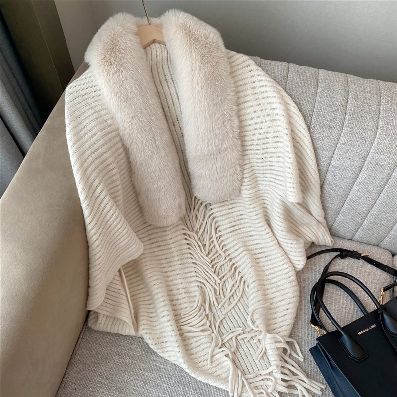 🔥 BUY 2 SAVE 15% winter knit fringed fur collar scarf