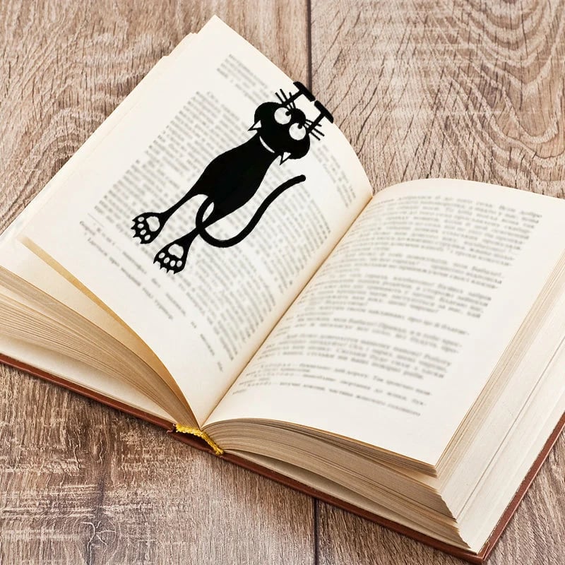 🔥🔥Cutout Black Kitten Bookmark
