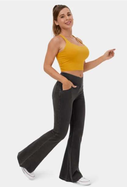 🔥HOT SALE-49% OFF🔥Stretchy Denim High Waisted Crossover Flare Pants👖(Buy 2 Free Shipping)