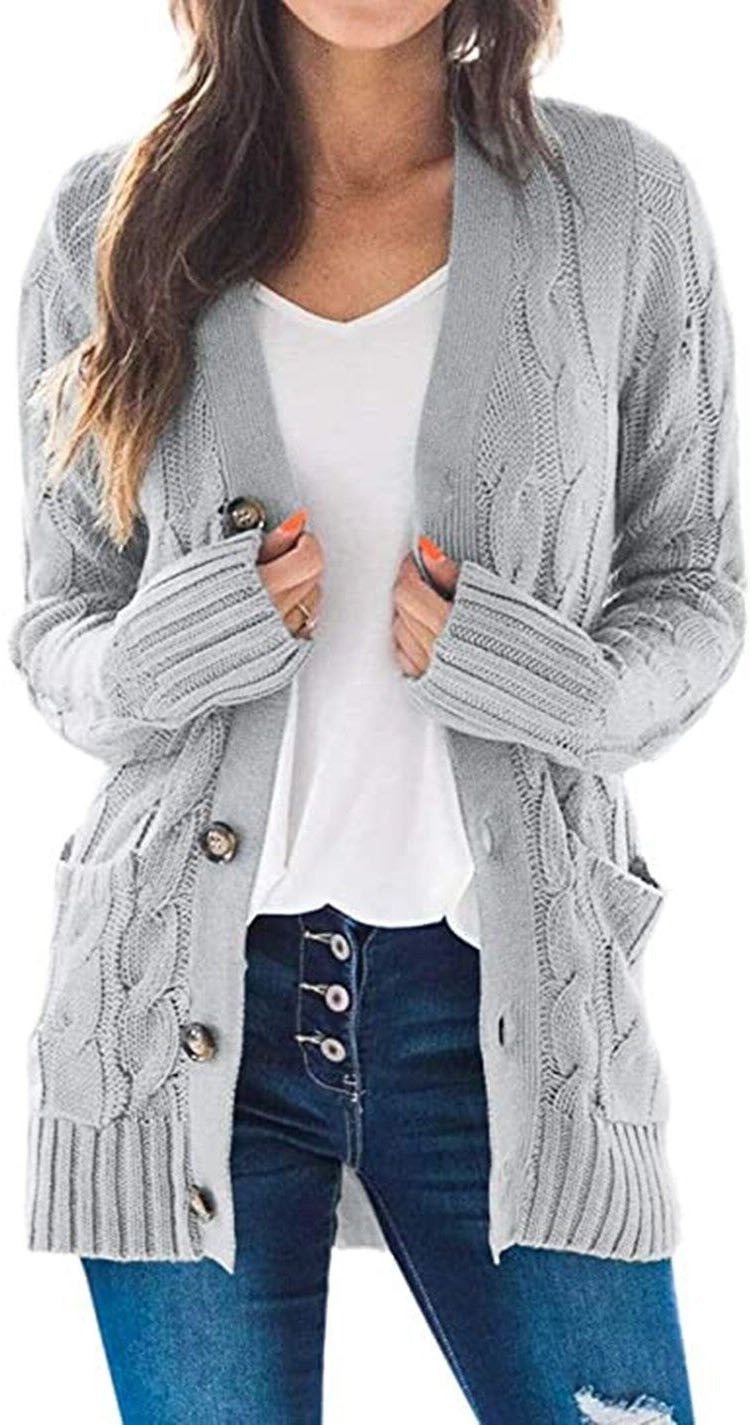 🧥 Big Sales - 49%OFF💖Cable Knit Button Front Cardigan