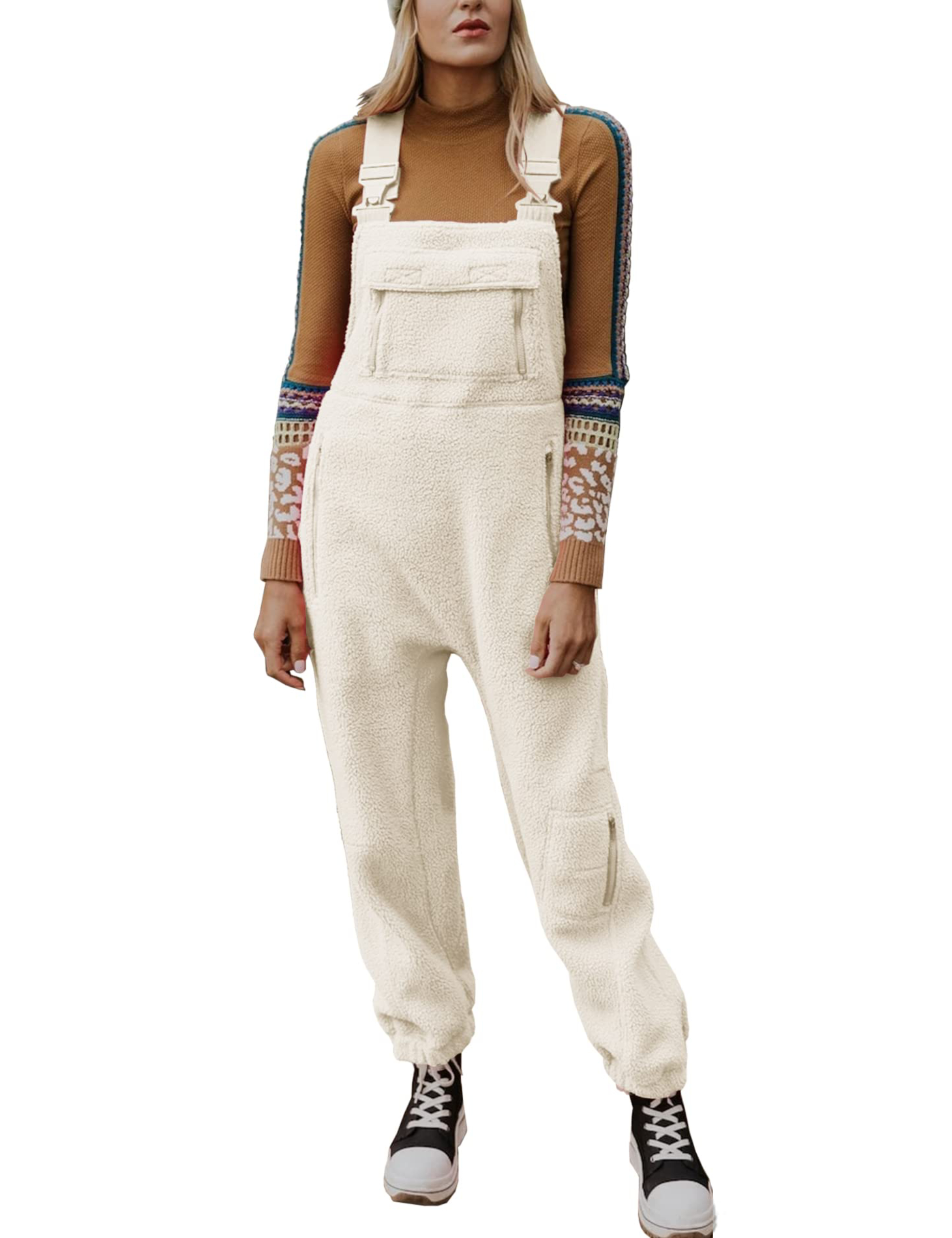 2023 New Women's Fleece Warm Overalls Loose Casual Jumpsuits (Buy 2 Free Shipping)