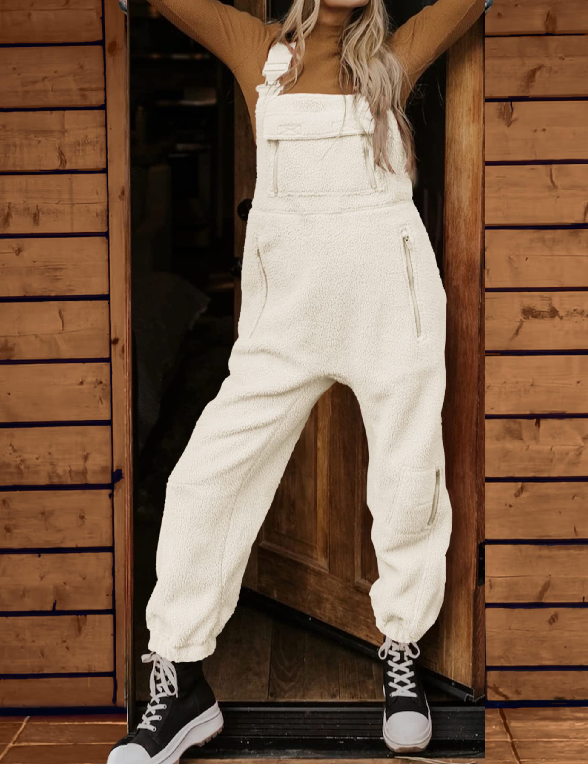 2023 New Women's Fleece Warm Overalls Loose Casual Jumpsuits (Buy 2 Free Shipping)