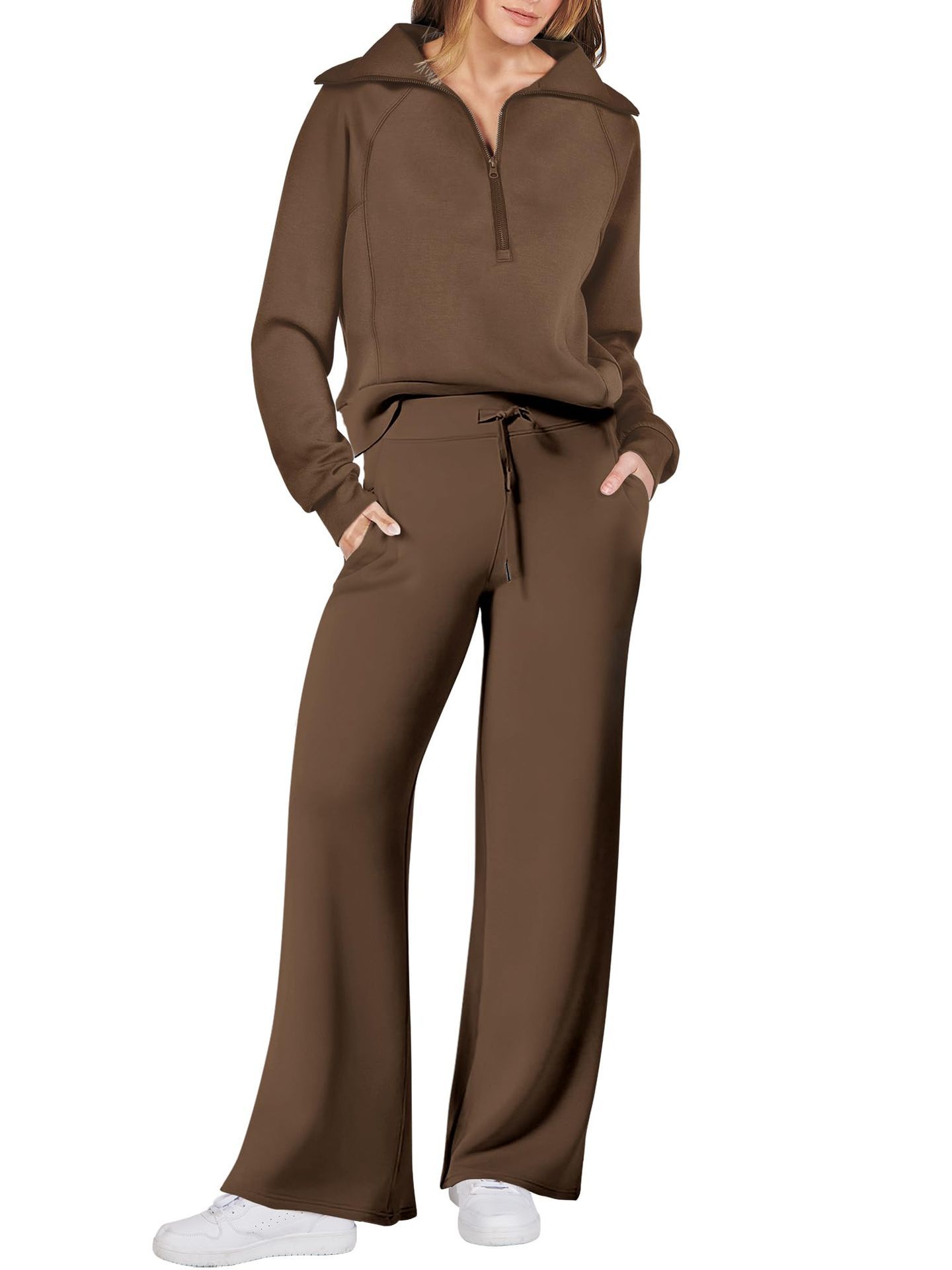Women's Navy Collar Half Zip Suit (Buy 2 Free Shipping)