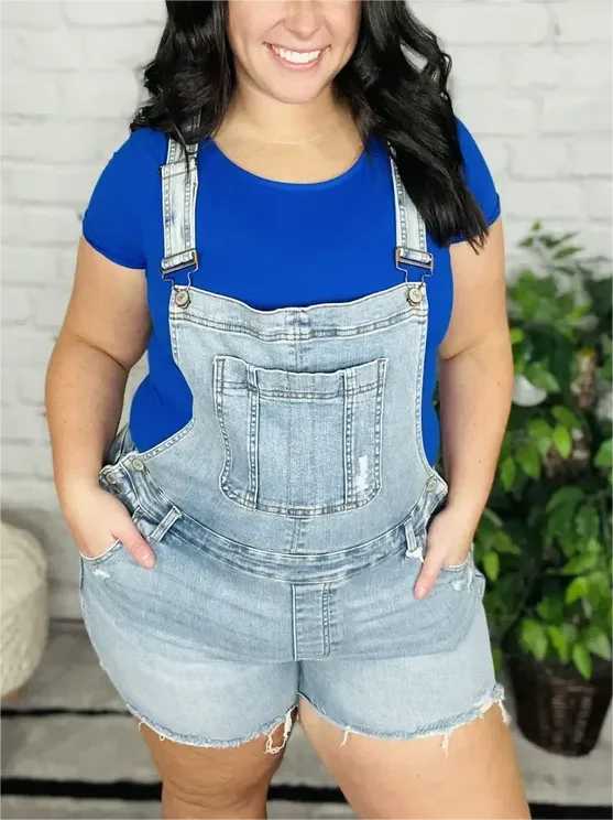 🔥🔥🔥🔥(Sales off 2024 SPRING) WOMEN'S DENIM OVERALL HIGH RISE SHORTS