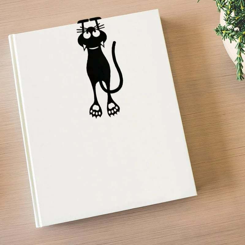 🔥🔥Cutout Black Kitten Bookmark