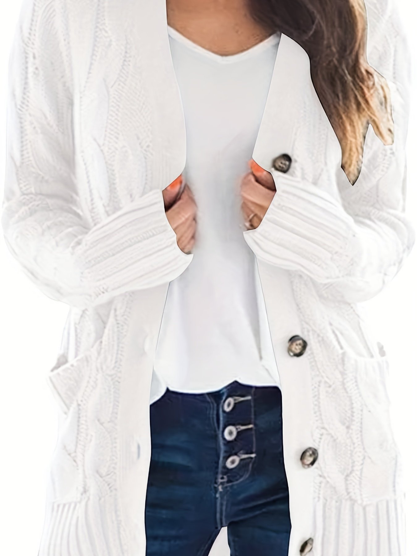 🧥 Big Sales - 49%OFF💖Cable Knit Button Front Cardigan