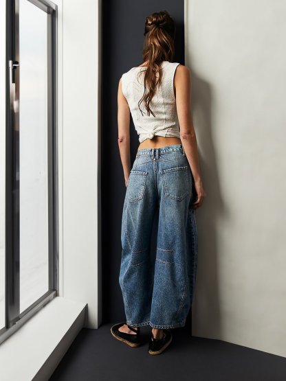 2024 Women's High Stretch Mid-Rise Tube Jeans Fashionable Wide Leg Shape (BUY 2 Free Shipping)